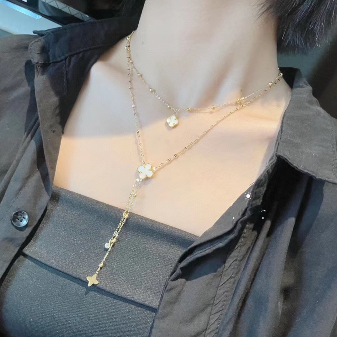 梵克雅宝四叶草双面双链项链 与众不同的绝美项链